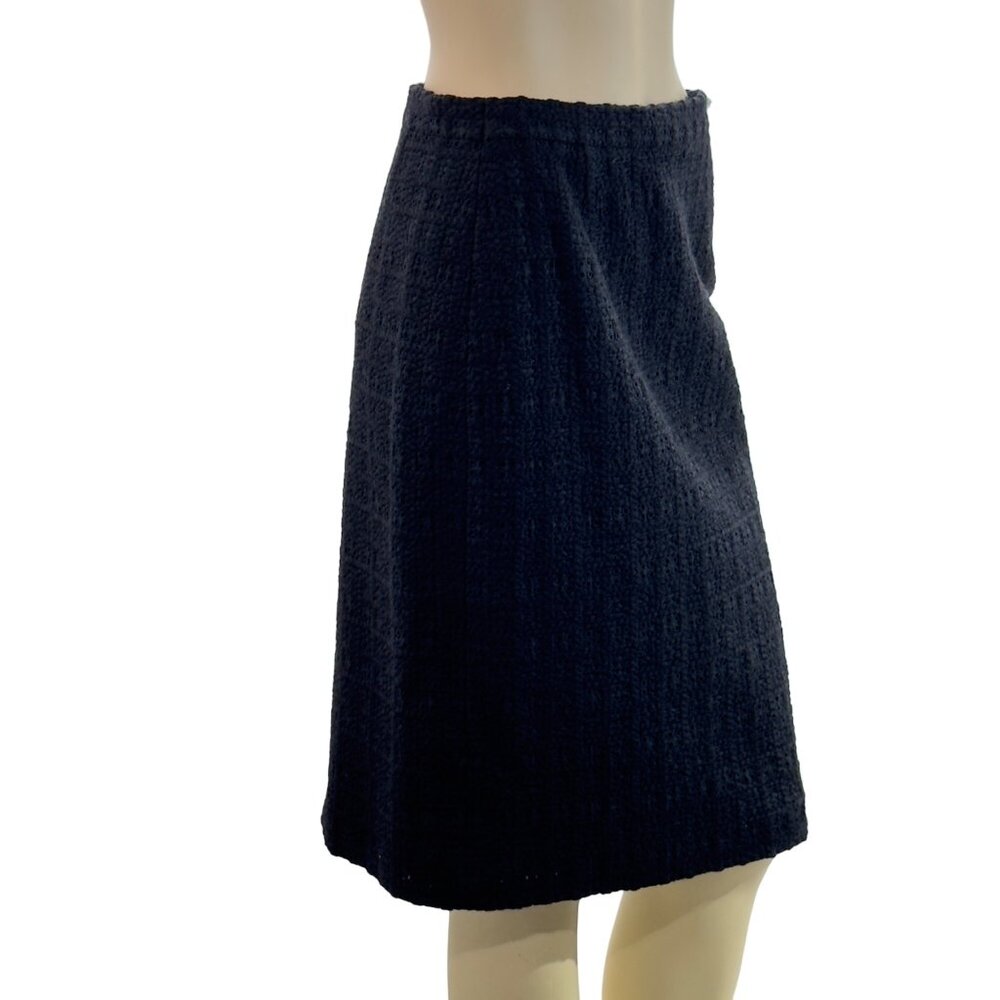 RENA LANGE Women's Textured Pencil Skirt Wool Blend Black Size 8 - Picture 4 of 10